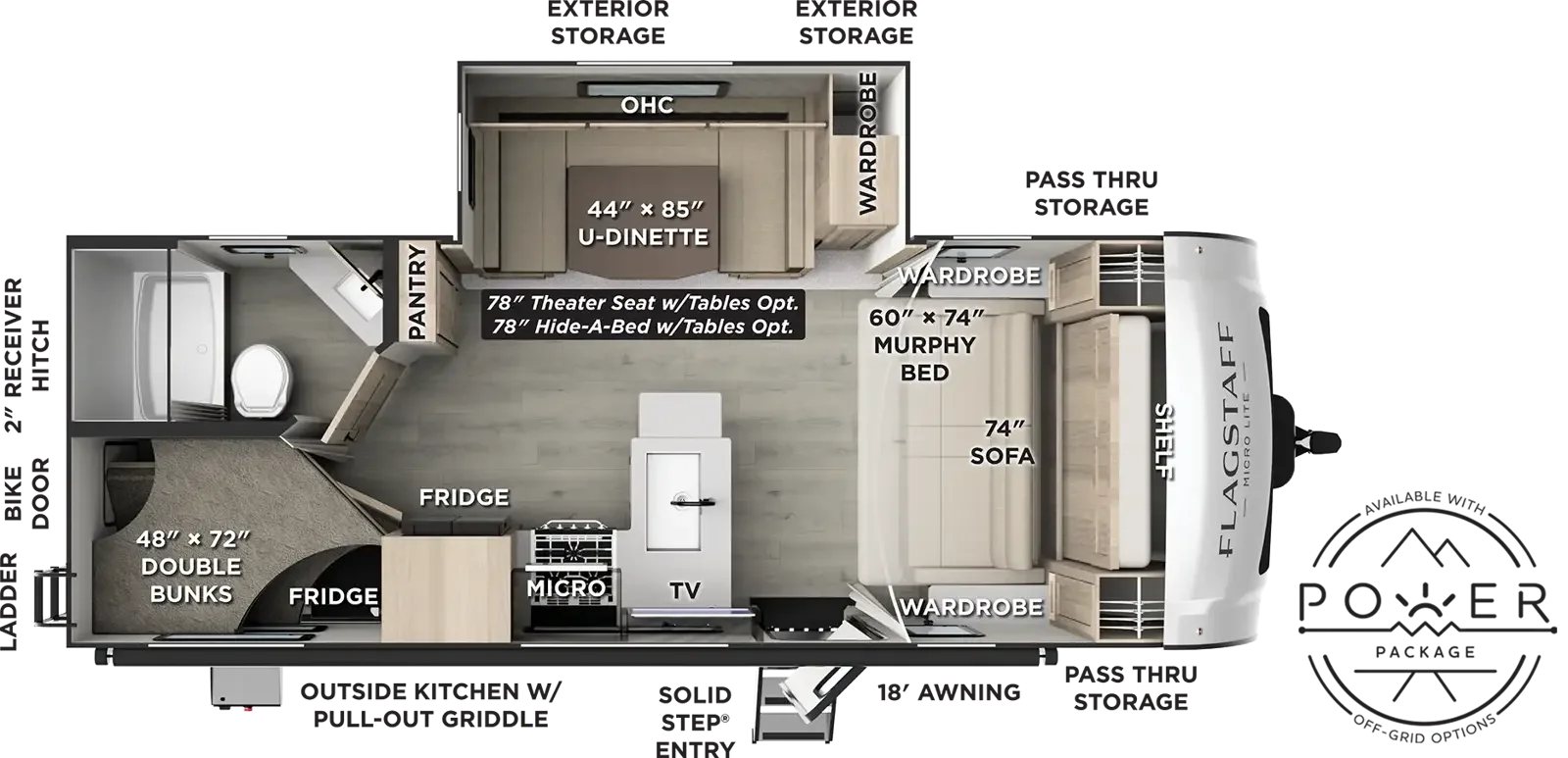2027 Forest River Flagstaff Micro-Lite   25BRDS floorplan