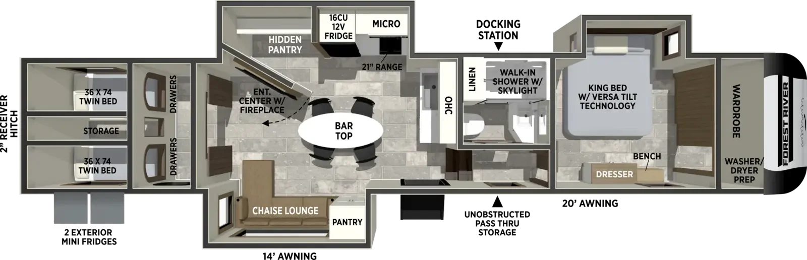 2027 Forest River IMPRESSION 36BR3 floorplan