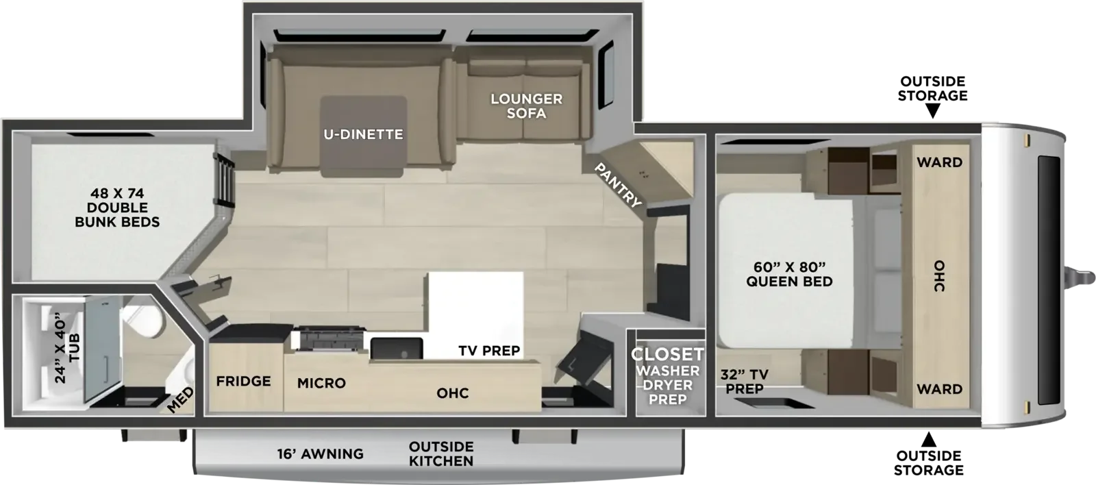 2027 Shasta Shasta Oasis 28BHS floorplan