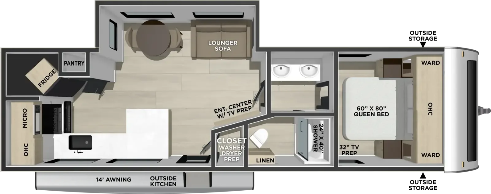 2027 Shasta Shasta Oasis 30RKS floorplan