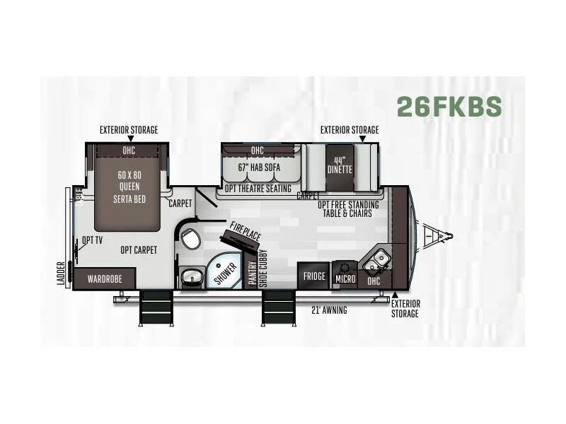2020 Forest River Flagstaff Super Lite 26FKBS floorplan