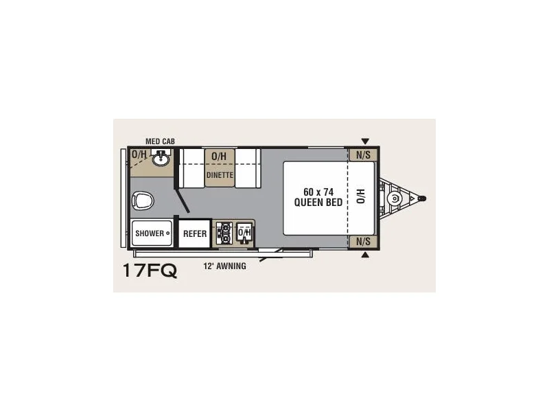 2020 Forest River VIKING 17FQ floorplan