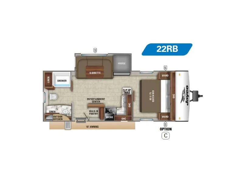 2020 Jayco JAY FEATHER 22RB floorplan