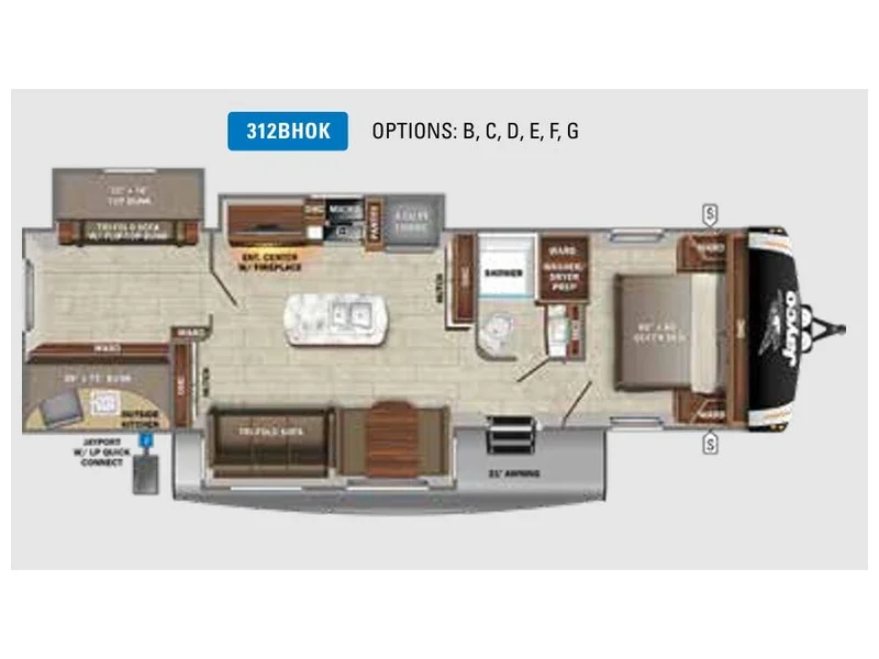 2022 Jayco EAGLE HT 312BHOK floorplan