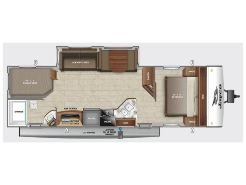 2022 Jayco Jay-Feather 27BHB floorplan