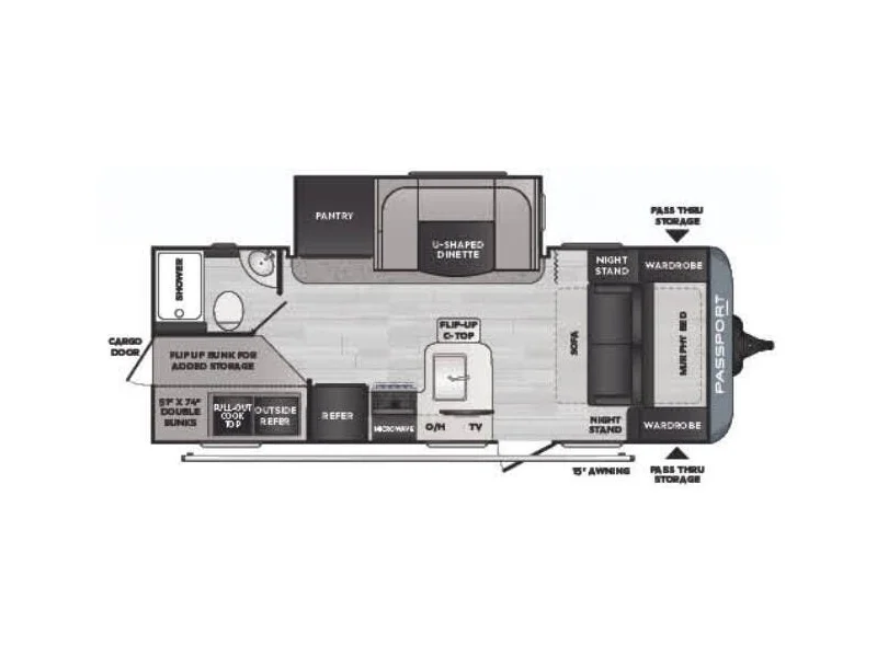 2022 Keystone RV Passport 221BH floorplan