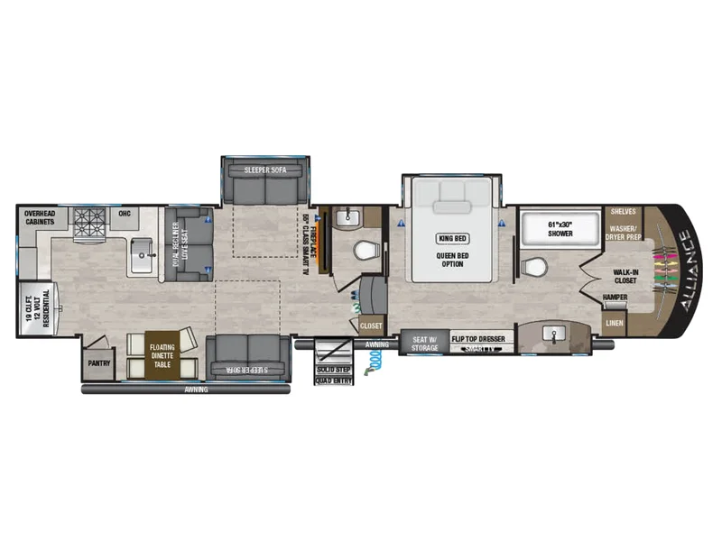 2023 Alliance RV Paradigm 382RK floorplan