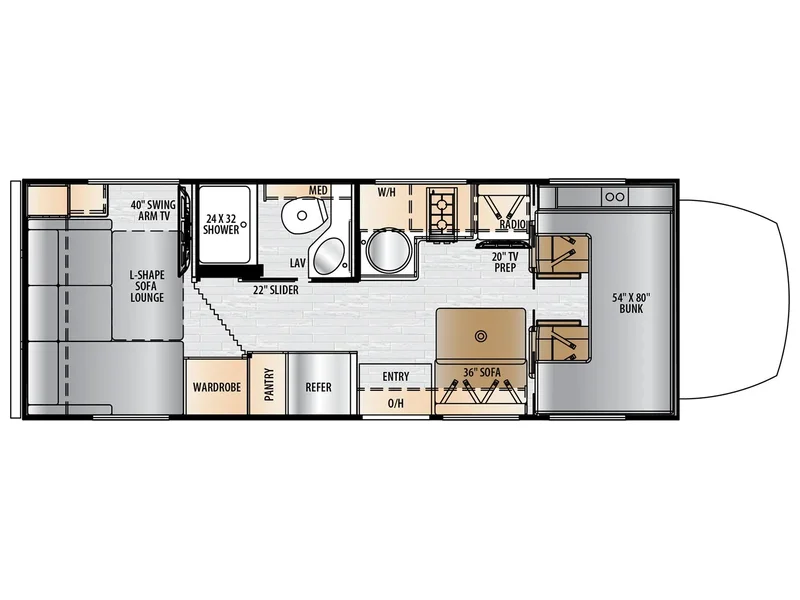 2025 East To West ENTRADA 24RL floorplan
