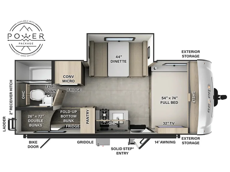 2025 Forest River ROCKWOOD GEO PRO G20BH floorplan