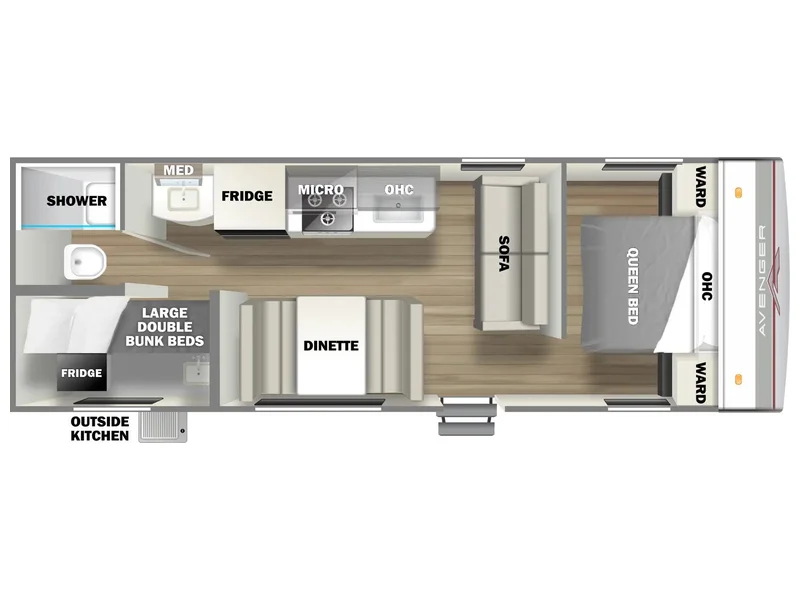 2021 Forest River Avenger 26BK floorplan
