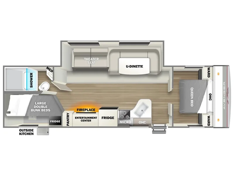 2021 Forest River AVENGER 27DBS floorplan