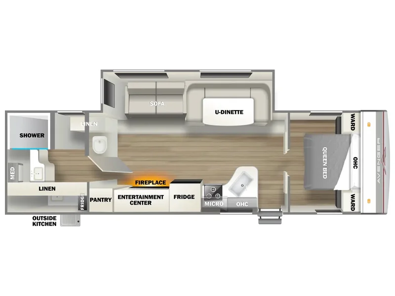 2022 Prime Time RV Avenger 27RBS floorplan