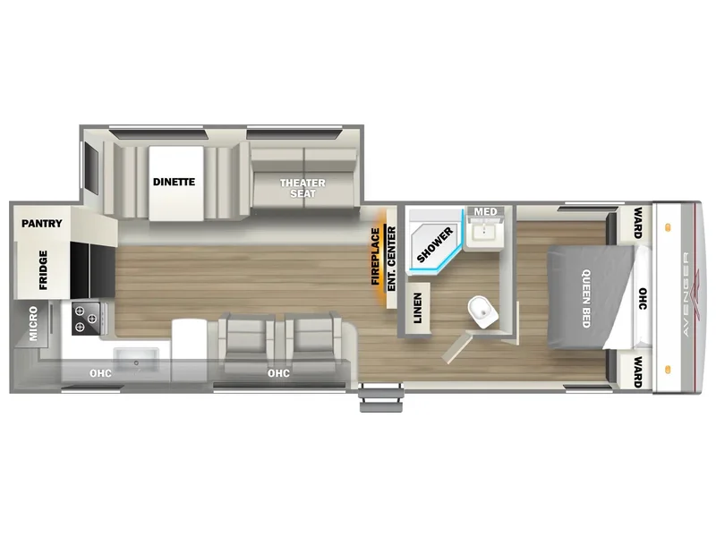 2024 Forest River AVENGER 27RKS floorplan