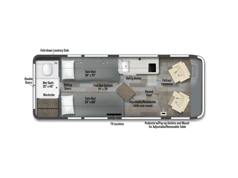 2020 Winnebago Travato 59KL floorplan