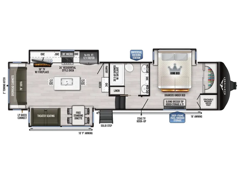 2027 East To West AHARA 365RL floorplan
