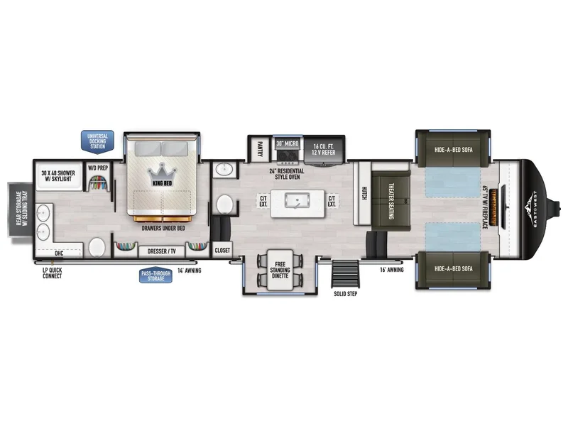2026 East To West AHARA 380FL floorplan