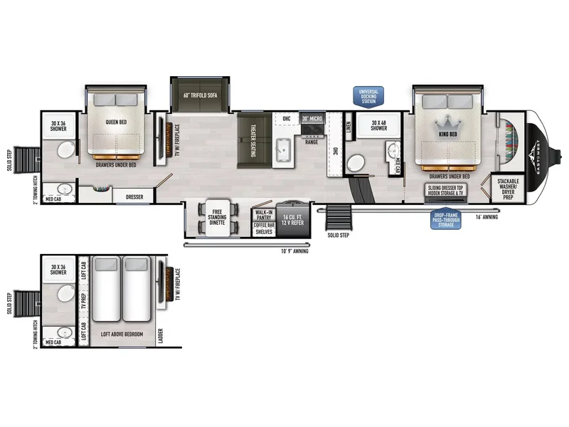 2026 East To West AHARA 385DS floorplan