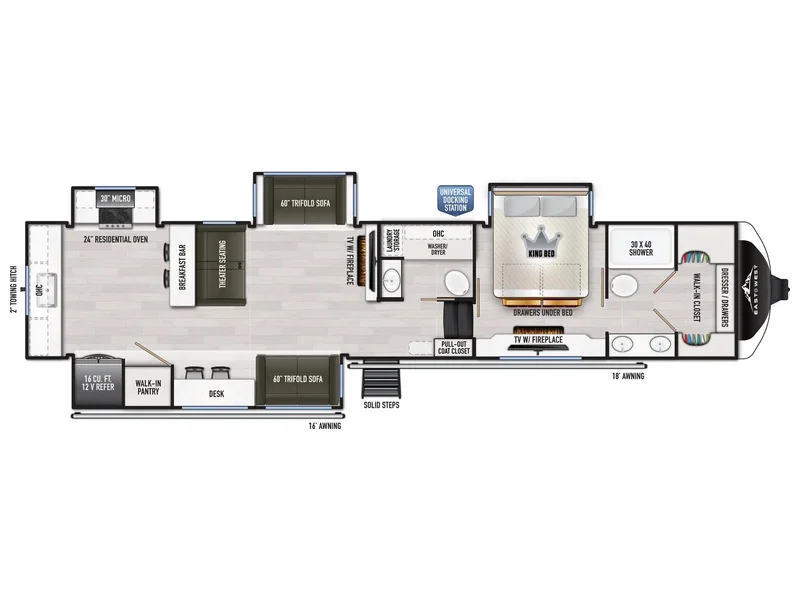 2026 East To West AHARA 395FB floorplan
