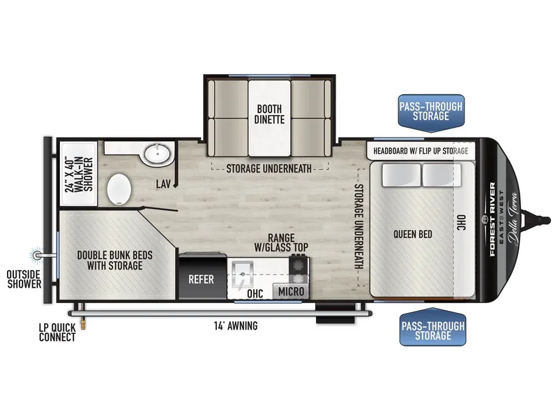 2026 East To West DELLA TERRA 191BH floorplan