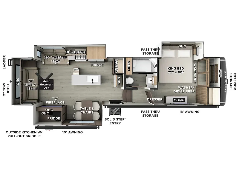 2026 Forest River Flagstaff Classic F372RL floorplan