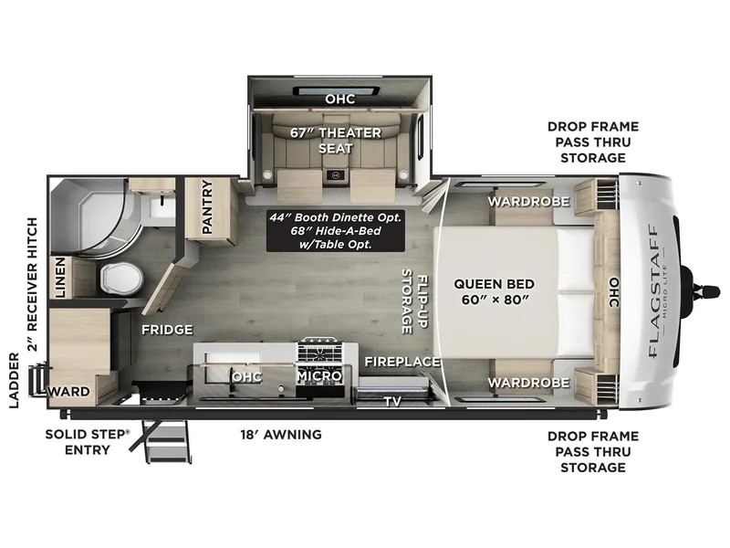 2026 Forest River Flagstaff Micro Lite 22 FBS floorplan