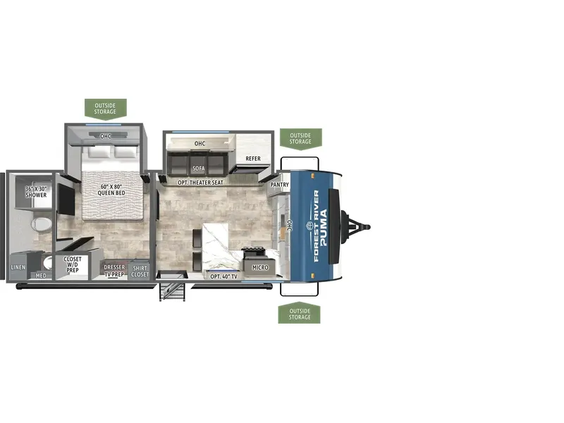 2026 Forest River Puma 220FK floorplan