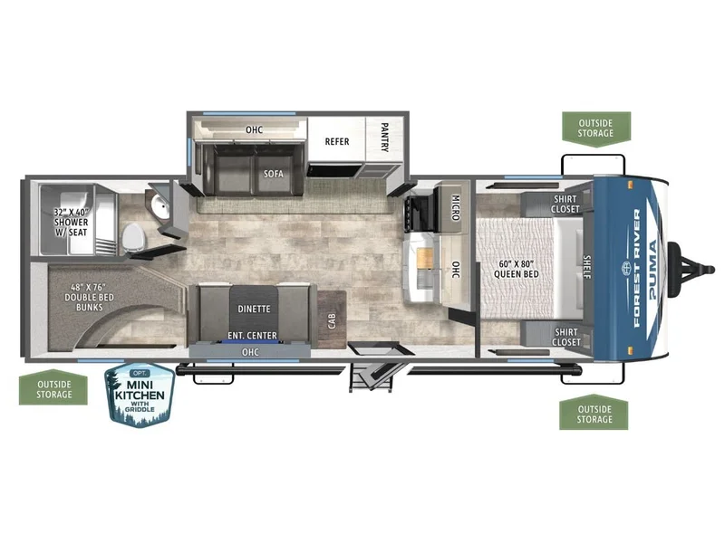 2026 Forest River PUMA 25BHS floorplan