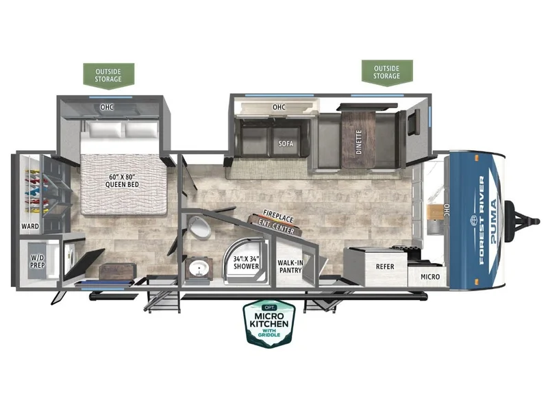 2027 Forest River PUMA 26FKDS floorplan