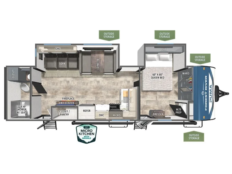 2026 Forest River Puma 27RBDS floorplan
