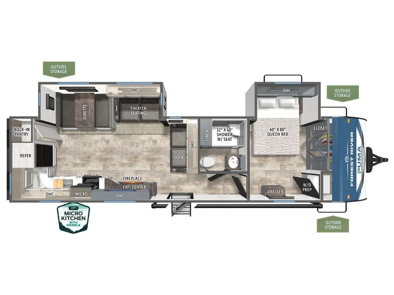 2027 Forest River PUMA 30RKQS floorplan