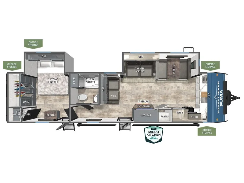 2027 Forest River Puma 31FKRK floorplan
