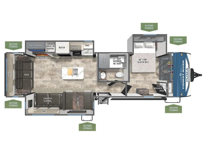 2026 Forest River Puma 31RLQS floorplan