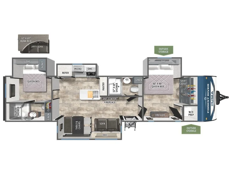 2027 Forest River PUMA 340DB floorplan
