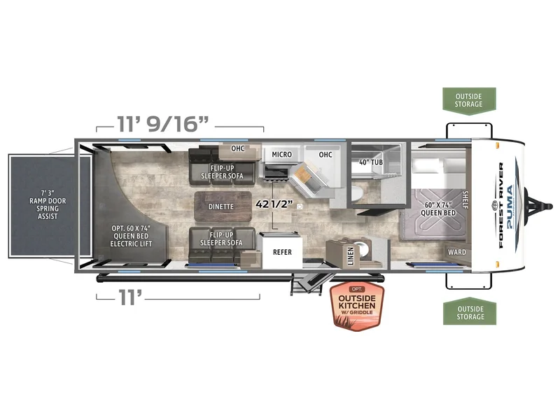 2026 Forest River Puma Ambush 25TH floorplan