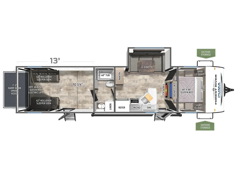 2027 Forest River Puma Ambush 29TH floorplan