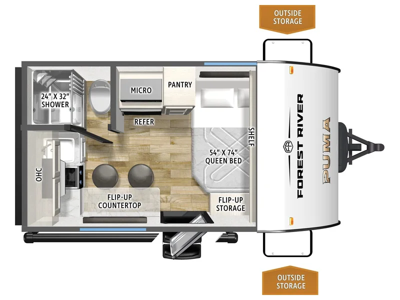 2027 Forest River Puma Camp Edition 120RKCE floorplan