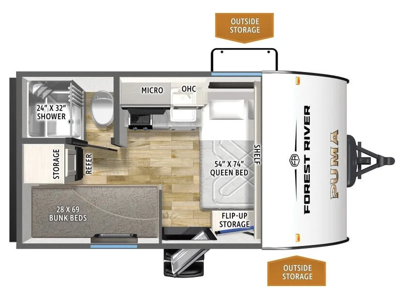 2026 Forest River Puma Camp Edition 122BHCE floorplan