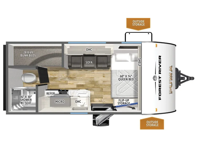 2027 Forest River Puma Camp Edition 16BHCE floorplan