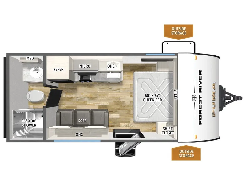 2027 Forest River Puma Camp Edition 16QBCE floorplan
