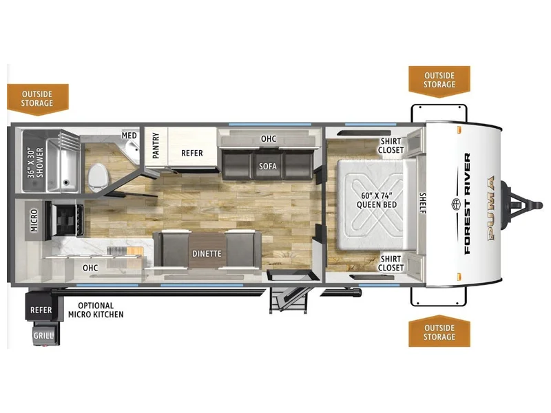 2027 Forest River Puma Camp Edition 210RKCE floorplan