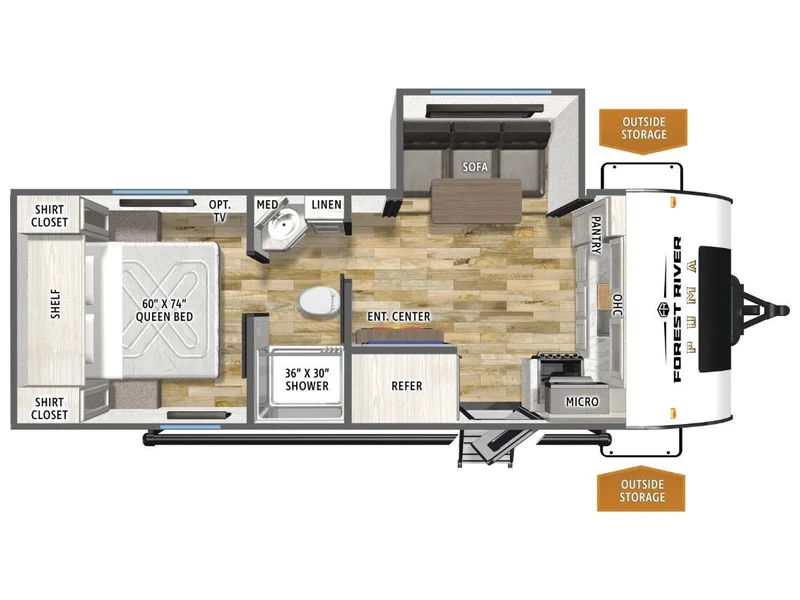 2026 Forest River Puma Camp Edition 211FKCE floorplan