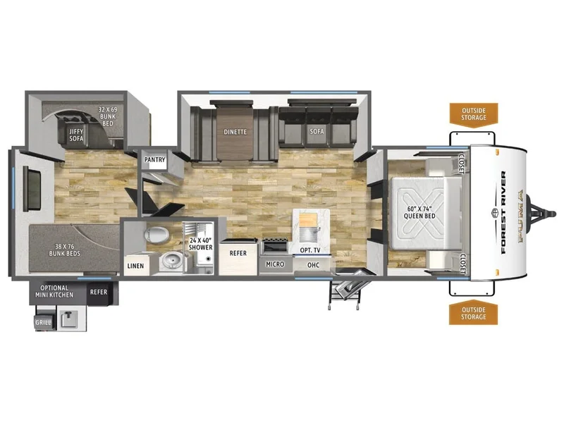2026 Forest River Puma Camp Edition 305BHCE floorplan