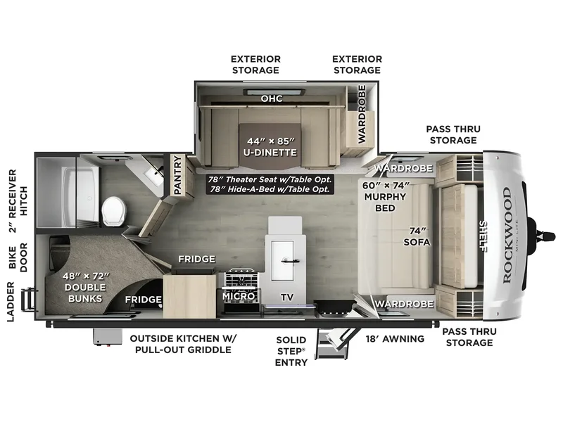 2026 Forest River ROCKWOOD MINI 2509S floorplan