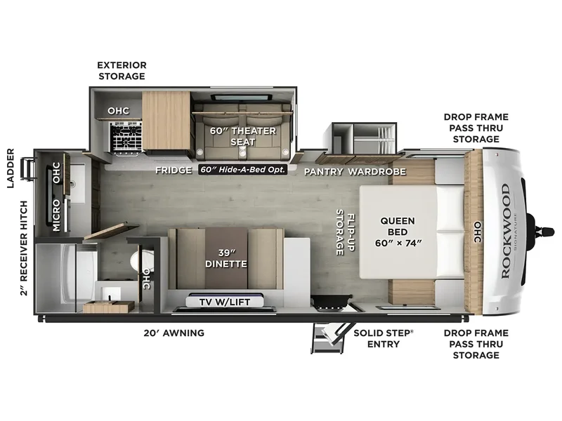 2026 Forest River ROCKWOOD MINI 2522FB floorplan