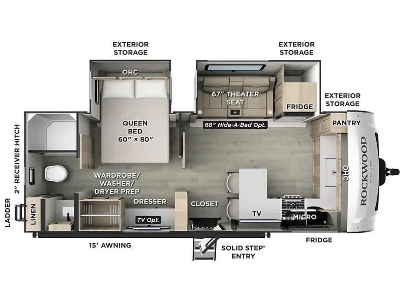 2026 Forest River ROCKWOOD MINI 2523MBR floorplan