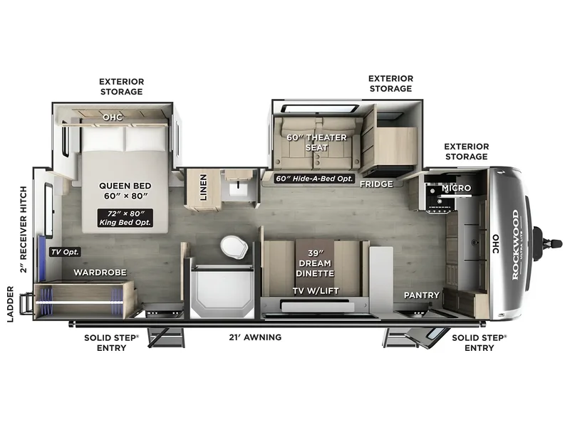 2026 Forest River ROCKWOOD ULTRA LITE 2619FK floorplan