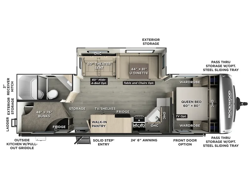 2026 Forest River ROCKWOOD ULTRA LITE 2706BH floorplan