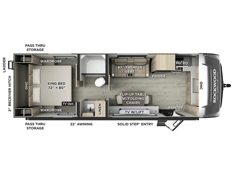 2026 Forest River ROCKWOOD ULTRA LITE 301FKT floorplan