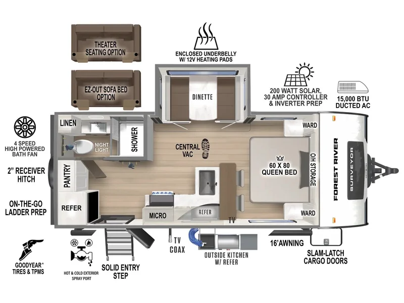 2026 Forest River Surveyor Legend 202RBLE floorplan