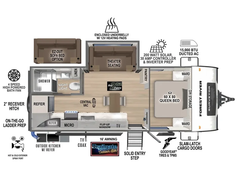 2026 Forest River Surveyor Legend 205RKLE floorplan